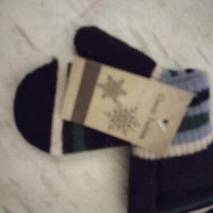 Baby Mittens - Black and Blue